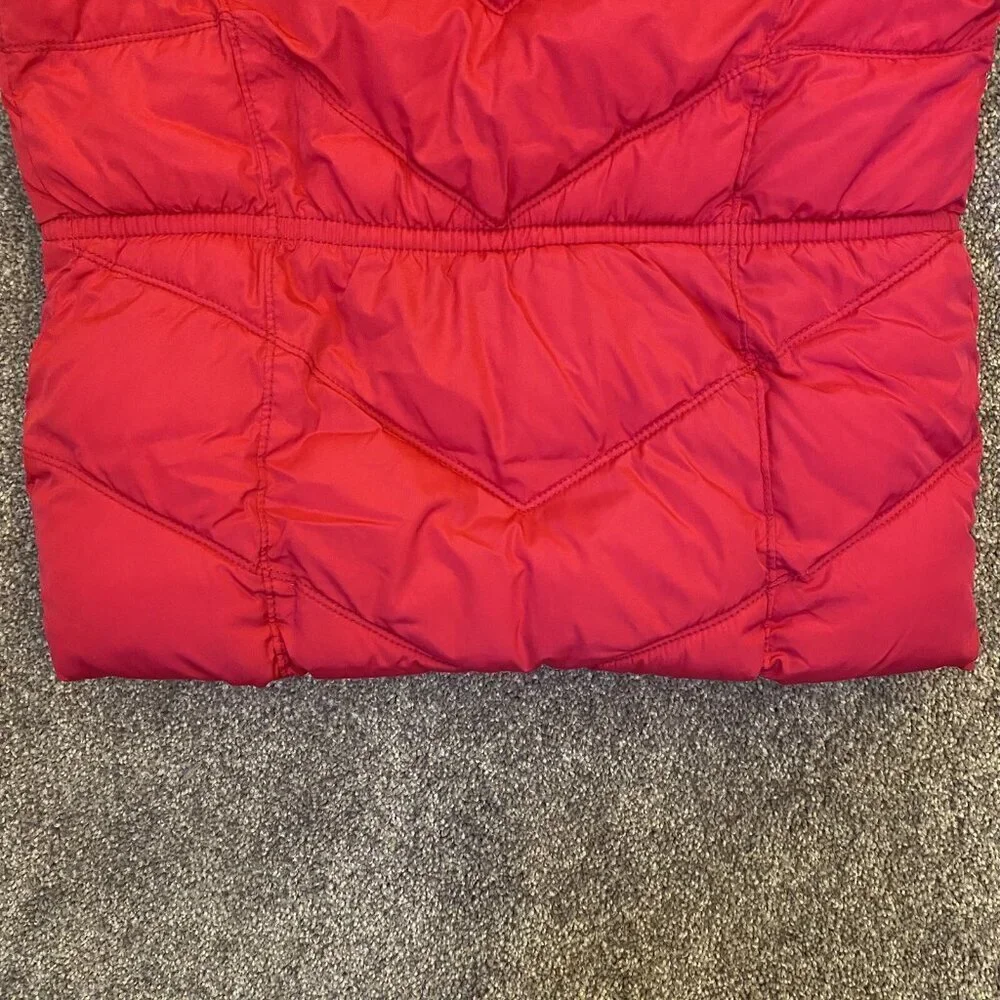 Old Navy Girls Puffer Quilted Vest Size XL Pink Red Sleeveless Lined Pockets EUC
